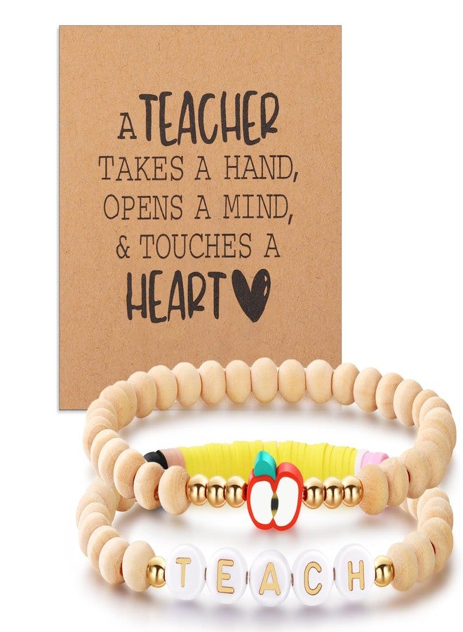 Korotho Teacher Gifts for Women Christmas Gift, Teachers Bracelet Teacher Appreciation Gifts End of Year Teacherr Gift Cool Thank You Valentines Day Christmas TEAC Present for Her (Heart) - Image 1